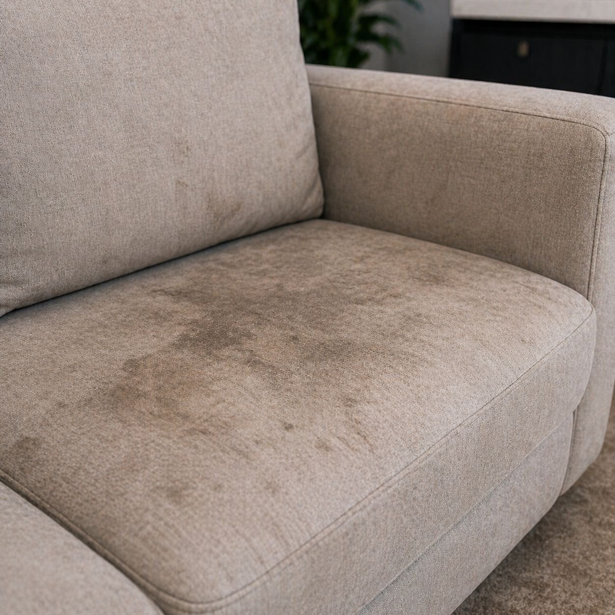 Antes – sillón sucio